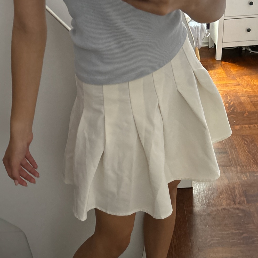 White Pleated Skirt